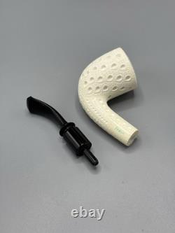 Lattice Bent Dublin Pipe By Tekin-new-block Meerschaum Handmade W Case#854
