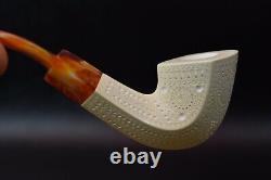 Lattice Bent Panel Pipe By ALI -new-block Meerschaum Handmade W Case#1272