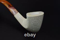 Lattice Bent Panel Pipe By ALI -new-block Meerschaum Handmade W Case#1272
