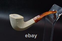 Lattice Bent Panel Pipe By ALI -new-block Meerschaum Handmade W Case#1272