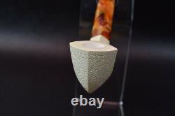 Lattice Bent Panel Pipe By ALI -new-block Meerschaum Handmade W Case#1272