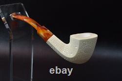 Lattice Bent Panel Pipe By ALI -new-block Meerschaum Handmade W Case#1272