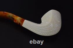 Lattice Bent Panel Pipe By ALI -new-block Meerschaum Handmade W Case#1272