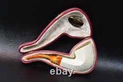 Lattice Bent Panel Pipe By ALI -new-block Meerschaum Handmade W Case#1272