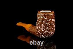 Lattice Billiard Pipe By ALI new-block Meerschaum Handmade W Case#759