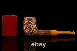 Lattice Billiard Pipe By ALI new-block Meerschaum Handmade W Case#759