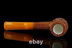 Lattice Billiard Pipe By ALI new-block Meerschaum Handmade W Case#759