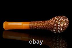 Lattice Billiard Pipe By ALI new-block Meerschaum Handmade W Case#759