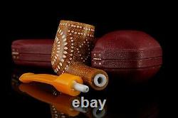 Lattice Billiard Pipe By ALI new-block Meerschaum Handmade W Case#759