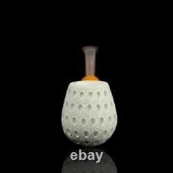 Lattice Brandy Pipe -new-block Meerschaum Handmade W Case#1908