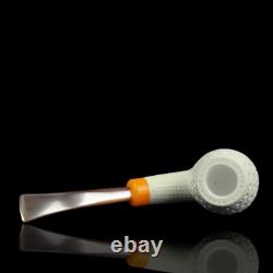 Lattice Brandy Pipe -new-block Meerschaum Handmade W Case#1908