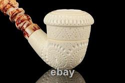 Lattice Calabash Pipe New-block Meerschaum Handmade W Case#197