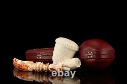 Lattice Calabash Pipe New-block Meerschaum Handmade W Case#197