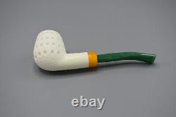 Lattice Design Apple Pipe Handmade block Meerschaum New W Case#1669