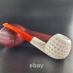 Lattice apple meerschaum pipe handcarved block meerschaum by CPW #13144