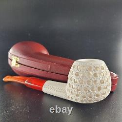 Lattice apple meerschaum pipe handcarved block meerschaum by CPW #13144