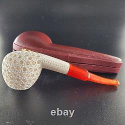 Lattice apple meerschaum pipe handcarved block meerschaum by CPW #13144