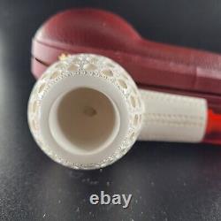 Lattice apple meerschaum pipe handcarved block meerschaum by CPW #13144