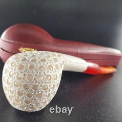 Lattice apple meerschaum pipe handcarved block meerschaum by CPW #13144