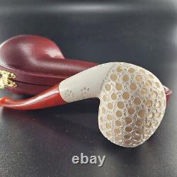 Lattice bent meerschaum pipe handcarved block meerschaum by CPW #137144