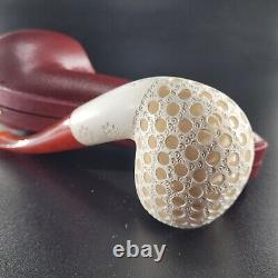 Lattice bent meerschaum pipe handcarved block meerschaum by CPW #137144