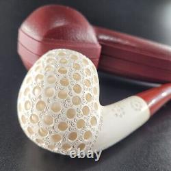 Lattice bent meerschaum pipe handcarved block meerschaum by CPW #137144