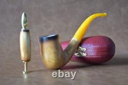 Lee Van Cleef PIPE & Tamper By Ali BLOCK MEERSCHAUM-NEW-HAND CARVED Case#1501