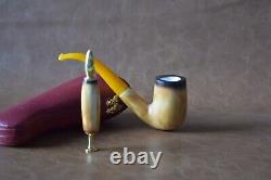 Lee Van Cleef PIPE & Tamper By Ali BLOCK MEERSCHAUM-NEW-HAND CARVED Case#1501