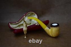 Lee Van Cleef Pipe BLOCK MEERSCHAUM-NEW-HAND CARVED W Case-tamper#stand#1703