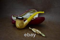 Lee Van Cleef Pipe BLOCK MEERSCHAUM-NEW-HAND CARVED W Case-tamper#stand#1703