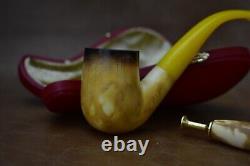 Lee Van Cleef Pipe BLOCK MEERSCHAUM-NEW-HAND CARVED W Case-tamper#stand#1703