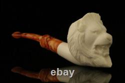 Lion Block Meerschaum Pipe with fitted case M1543