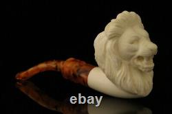 Lion Block Meerschaum Pipe with fitted case M1696