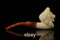 Lion Block Meerschaum Pipe with fitted case M1696