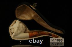 Lion Block Meerschaum Pipe with fitted case M1696