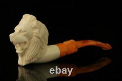 Lion Block Meerschaum Pipe with fitted case M2170