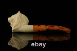 Lion Block Meerschaum Pipe with fitted case M2170