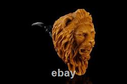 Lion Figure Pipe By KENAN-block Meerschaum Handmade New W Case#1565 From Turkey