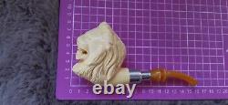 Lion Handmade Block Meerschaum Silvery Army Pipe