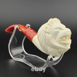 Lion Meerschaum Pipe, With Case, Block Meerschaum Pipe, Unique Meerschaum Pipes