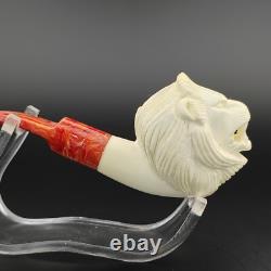 Lion Meerschaum Pipe, With Case, Block Meerschaum Pipe, Unique Meerschaum Pipes