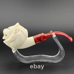 Lion Meerschaum Pipe, With Case, Block Meerschaum Pipe, Unique Meerschaum Pipes