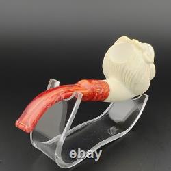 Lion Meerschaum Pipe, With Case, Block Meerschaum Pipe, Unique Meerschaum Pipes