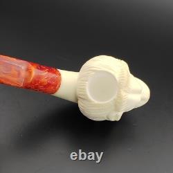 Lion Meerschaum Pipe, With Case, Block Meerschaum Pipe, Unique Meerschaum Pipes
