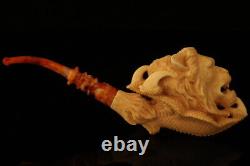 Lion in Claw Block Meerschaum Pipe by Kenan with custom case 12819