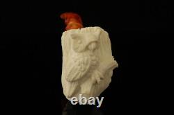 Lonely Owl Block Meerschaum Pipe with custom case 14481