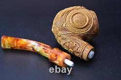 Lord Of The Rings Pipe Block Meerschaum Handmade From Turkey -NEW W CASE #18