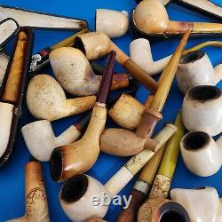 Lot Of 22 Block Meerschaum Tobacco Pipes For Repair And Parts