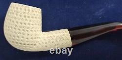 Lot of 4 Block Meerschaum Carved Pipes withBrass Latch Boxes UNSMOKED