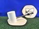 Mbsd Block Meerschaum Smooth Poker Pipe Straight Carbon Fiber Stem, Bag